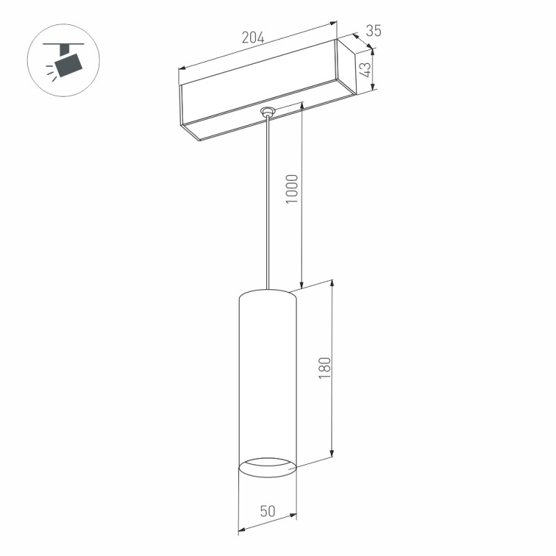 Светильник на шине Arlight 027008 20,4*3,5*122,3 см, 7W, белый (дневной)K, Светильник для магнитного шинопровода
