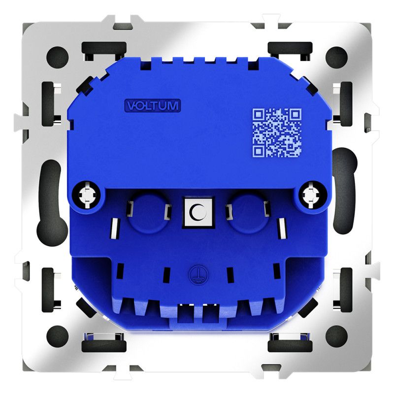 Розетка встраиваемая Voltum S70 с заземлением и защитными шторками, 16А, с USB, A+С, черный матовый пластик Soft touch VLS040508