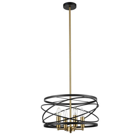 Подвесная люстра Vele Luce Florence VL5092P04, диаметр 40 см, черный