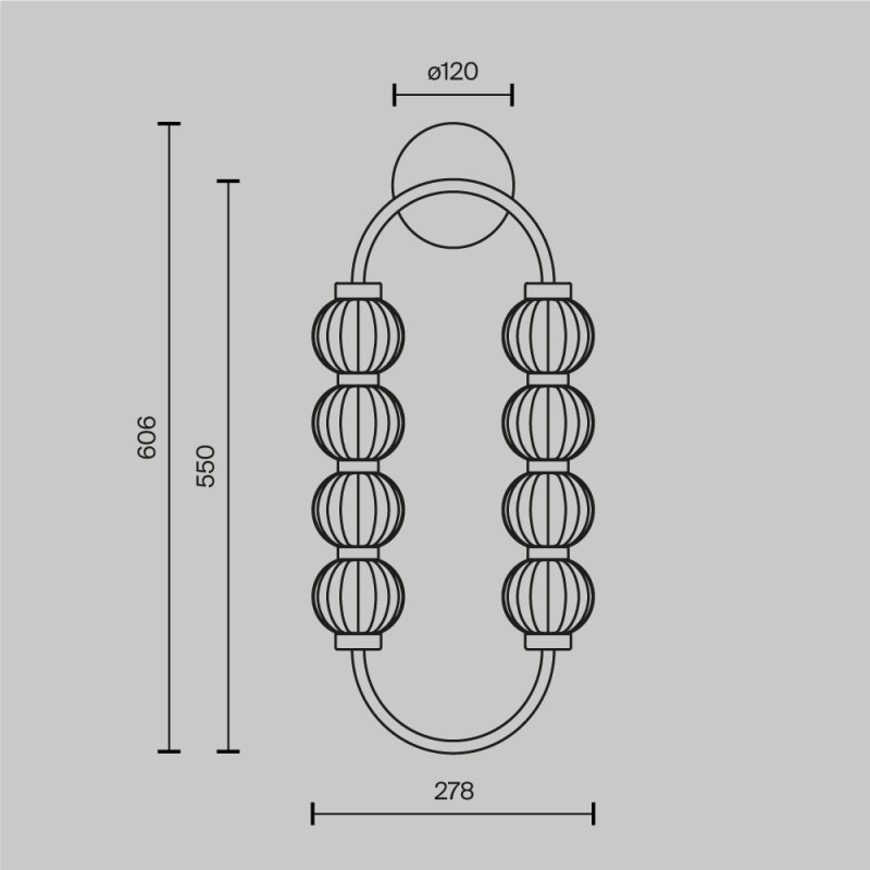 Бра 14,5*27,8*60,6 см, LED, 16W, 3000К, Maytoni Amulet MOD555WL-L11G3K золотой