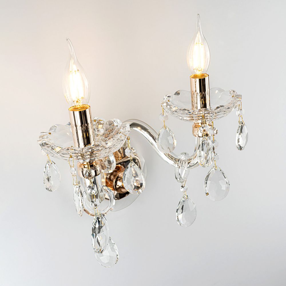 Бра 31*23*-25,5 см, 2*Е14*40W, Modelux  ML.7163.02P, Золото