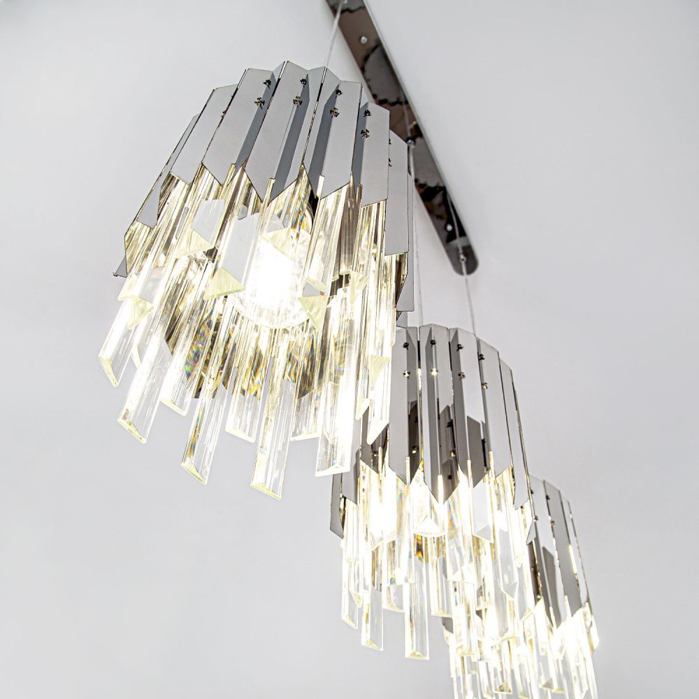 Подвесная люстра 75*20*130 см, Е 27 3x60W, Хром MODELUX ML.20207.3R CR