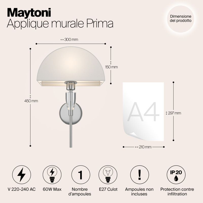Светильник 45 см, Maytoni Z034WL-01CH, хром