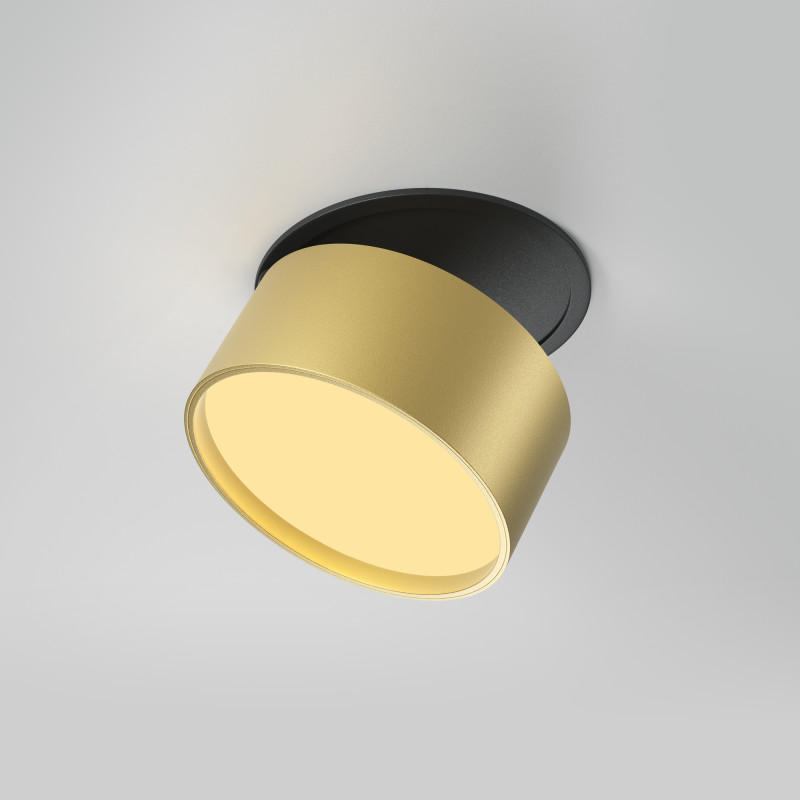 Встраиваемый светильник 8,5*8,5*6,6 см LED, 12W, 4000К, Maytoni Technical ONDA DL024-12W-DTW-BMG золото матовое