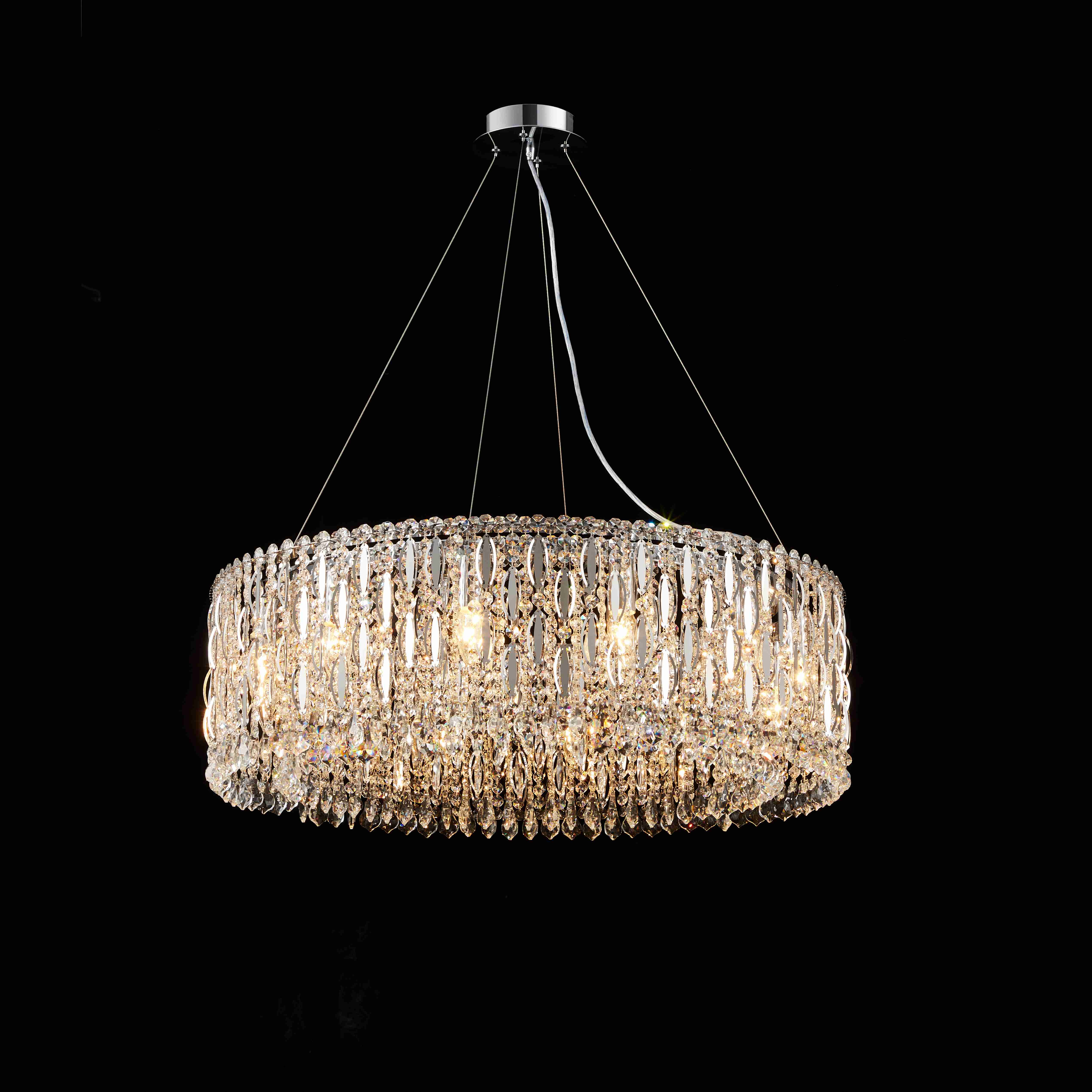 Люстра 800*250, 12*E14, 40W NewRgy Cristallo M27-ф800*H250 CHROME, Хром