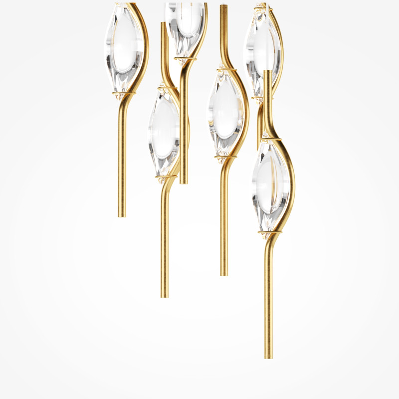 Каскадная люстра 43*43*365 см, LED, 3000К, Maytoni Foresight MOD347PL-L48BS3K латунный