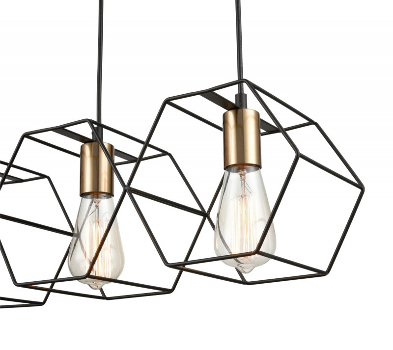 Подвесной светильник 20*59*144 см, 3*E27 черный, золото Vele Luce Luca VL6232P03