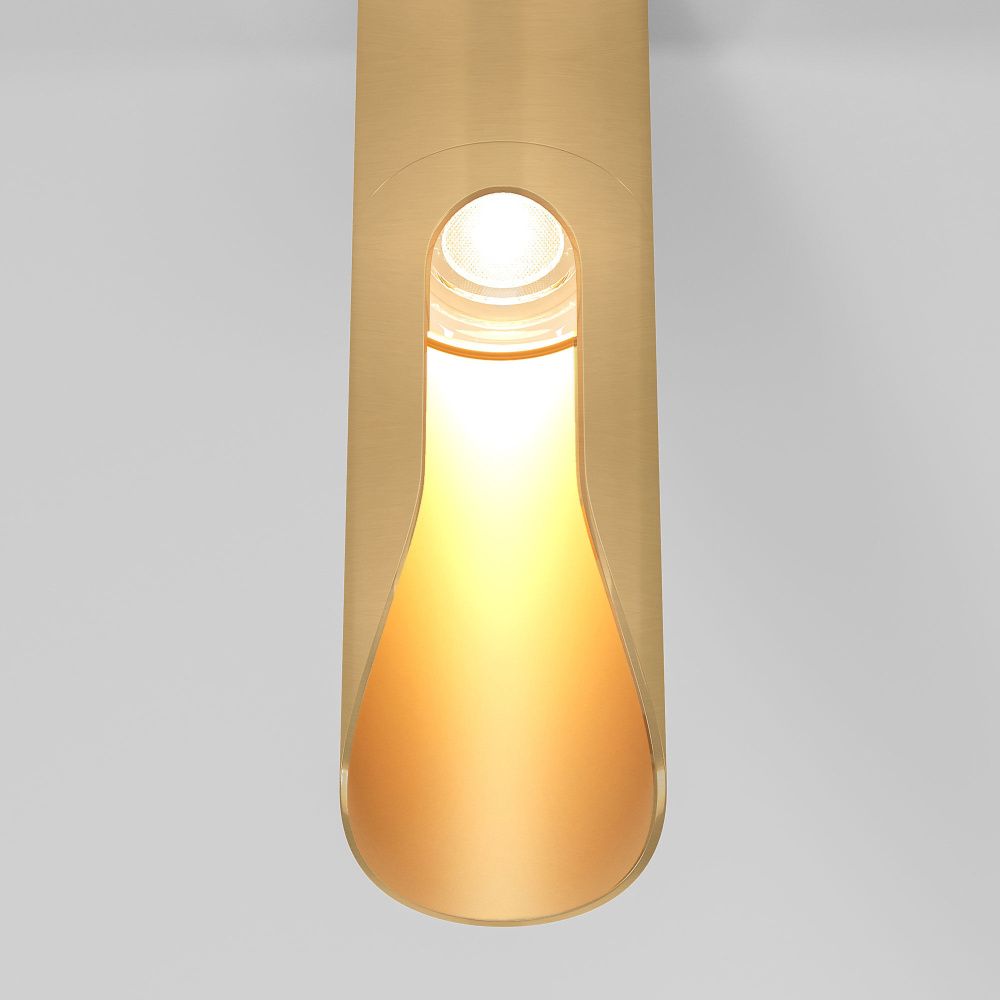 Потолочный акцентный светильник 4*4*16 см, LED, 7W, 3000K, Elektrostandard Apex 25113/LED, латунь