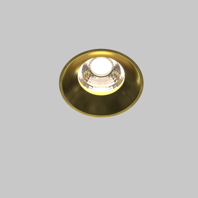 Встраиваемый светильник 7,4*7,4*6 см, LED, 12W, 4000К, Maytoni Technical ROUND DL058-12W4K-TRS-BS латунный