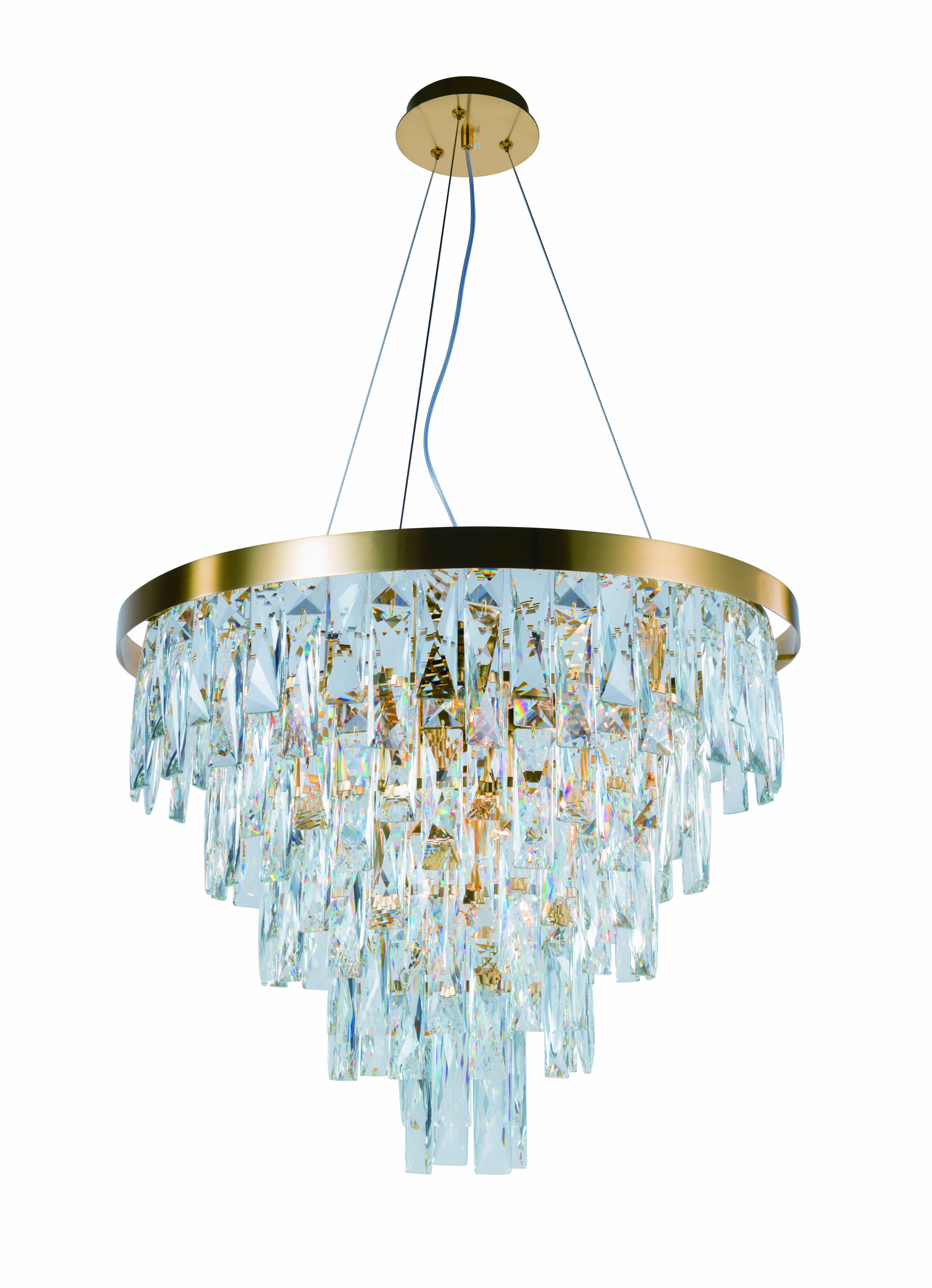 Люстра 600*450, 10*E14, 40W NewRgy Cristallo 5729P/10A PLATING BRASS+CLEAR, PLATING BRASS+CLEAR