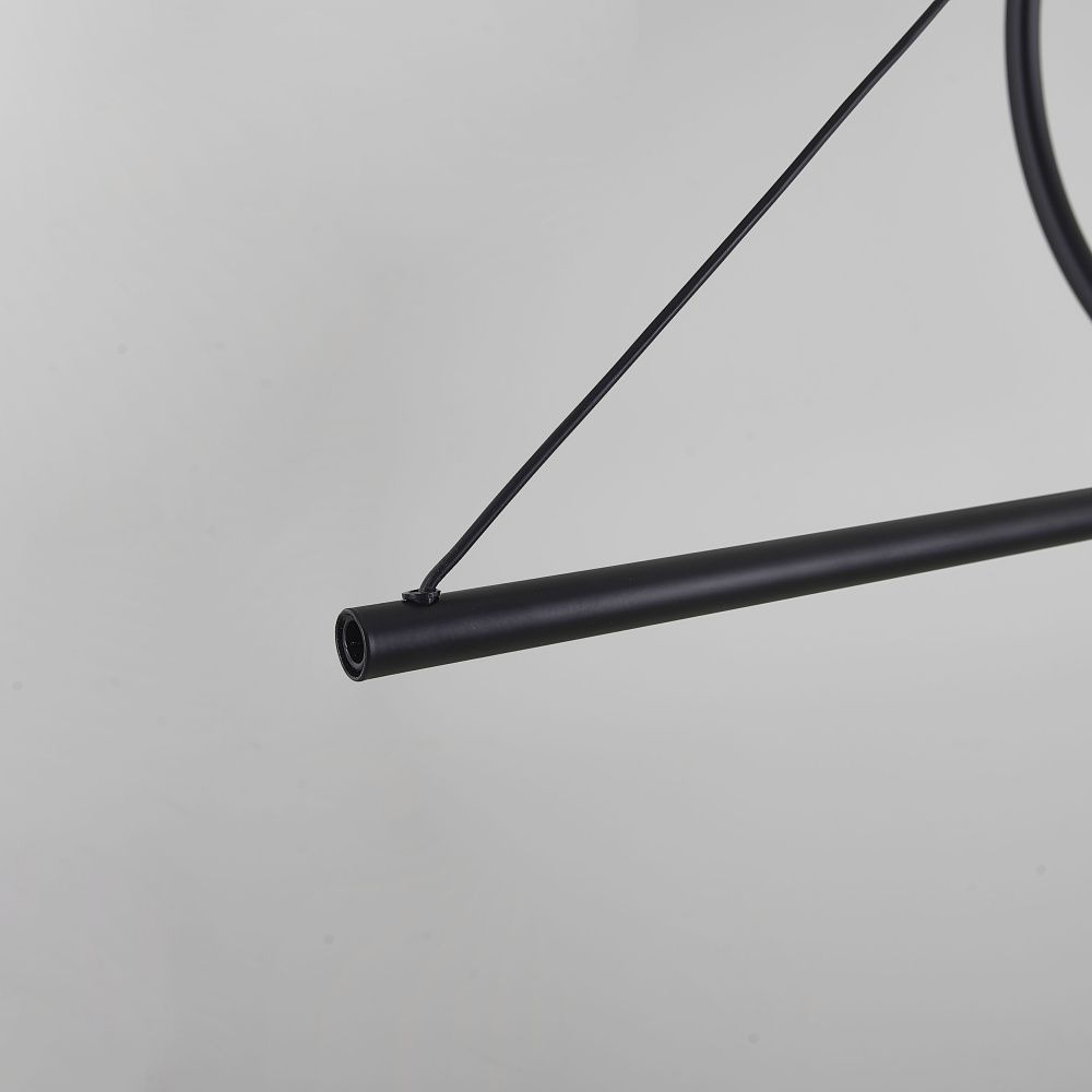 Подвесной светильник SUSPENSION CERCLE ET TRAIT – GRAPHITE SATINE L120 120*45*45 см, 1*LED*25W, 3000K, ImperiumLoft 40.1282-0, Чёрный