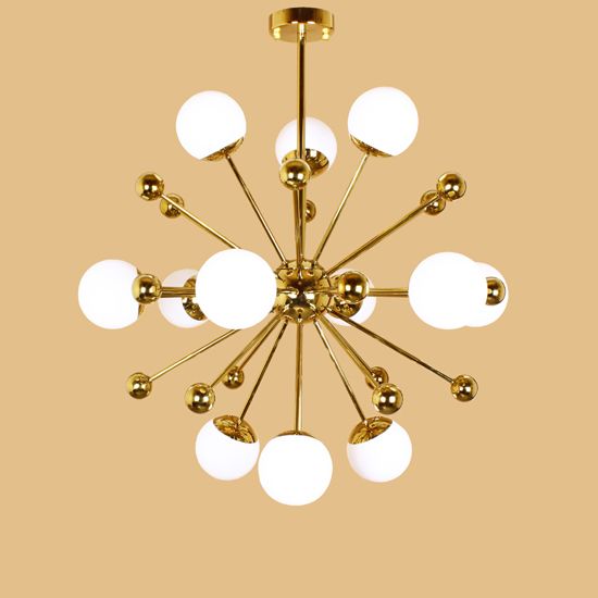 Подвесной светильник Loft House P-237, диаметр 80 см, золото/белый