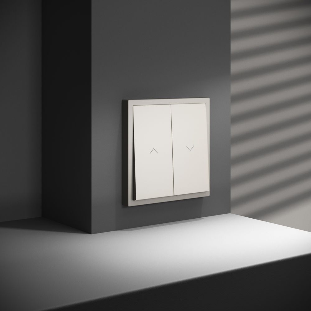 Выключатель встраиваемый для жалюзи 10А, кашемир Voltum S70 VLS020703, Пластик Soft touch