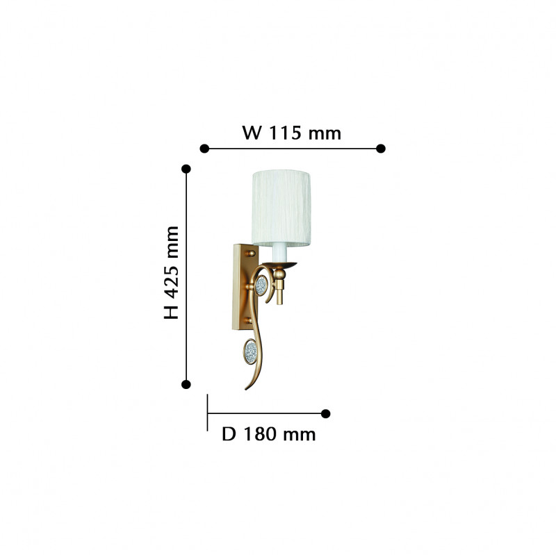 Бра Favourite Lietta 2493-1W, D180*W115*H425, латунь