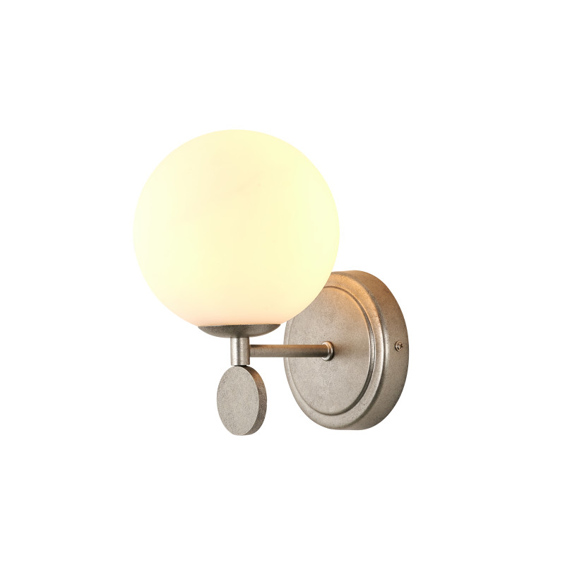 Бра Favourite Absolute 2929-1W, D180*W150*H225, античного серебра, плафон из стекла цвета опала