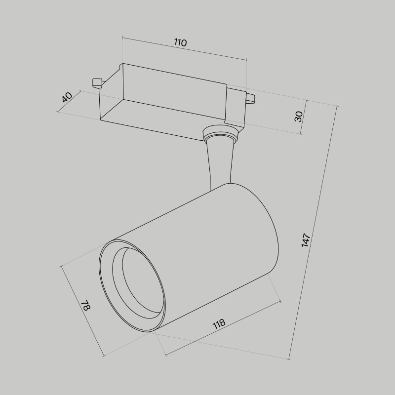 Светильник 8 см, 10W, 4000K, Maytoni Technical TR003-1-10W4K-W-B, черный