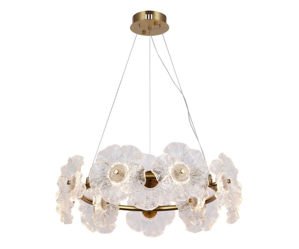 Подвесная люстра 60 см, 24W, 3000K, Kink Light Грея 07601-60A,36, латунь