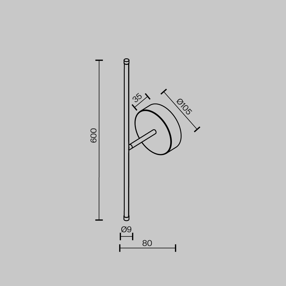 Бра 8*10,5*-60 см, *LED*6W, 2700K, Maytoni Elegant C084WL-L7BS2.7K-1, Латунь
