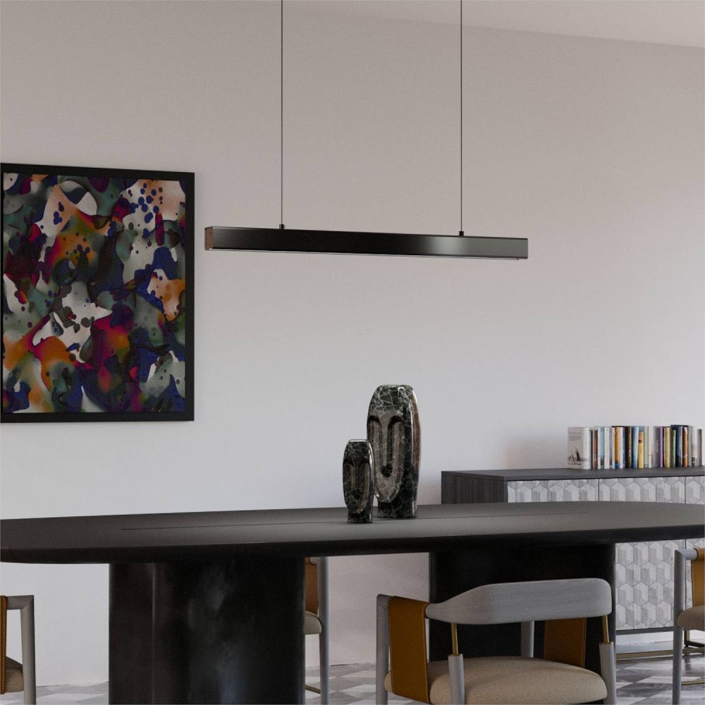 Светильник подвесной 80*10-190 см, 1*LED*30W, 3000-6000K, Lightera Baffin LE112L-80B WIFI, Черный