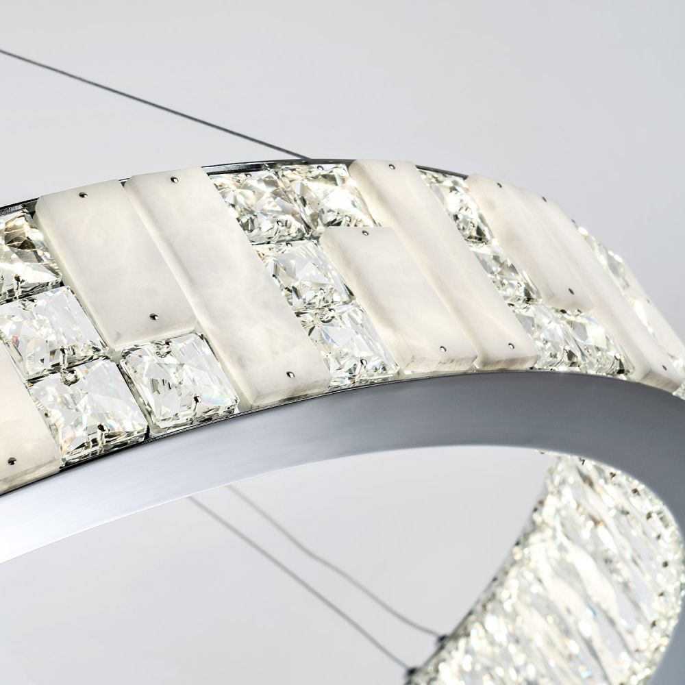 Подвесная люстра 80x50см, LED, 45Вт, 3000 / 6000K, Modelux ML.6985.800P CR Хром