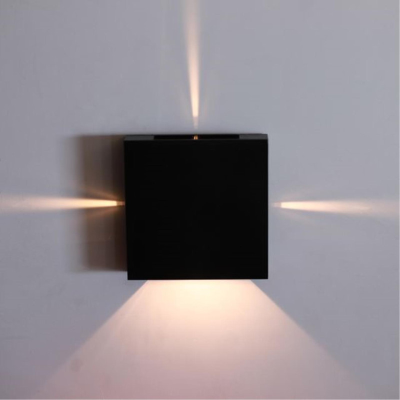 Настенный светильник 12*3*12 см, 4*LED*1W 4200K Arte Lamp Algol A1445AL-4BK черный