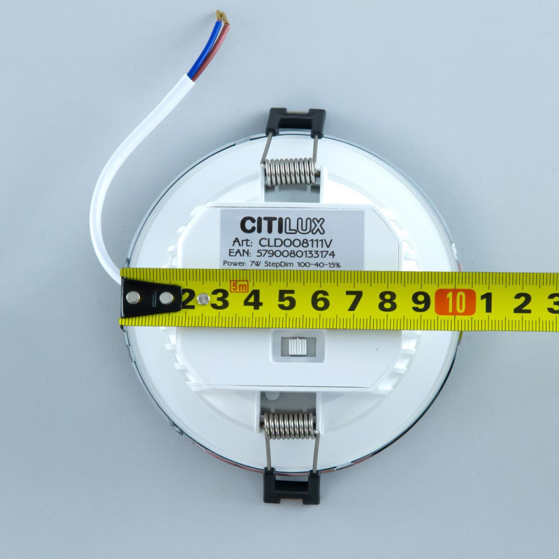 Светильник встроенный 11*4,2 см, LED*7 W, 3000-5500-4000 К, Хром Citilux Акви CLD008111V