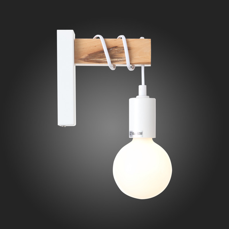 Светильник настенный 7 см, 60W,  EVOLUCE  BAGETTI SL1142.501.01  Белый, Светлое дерево