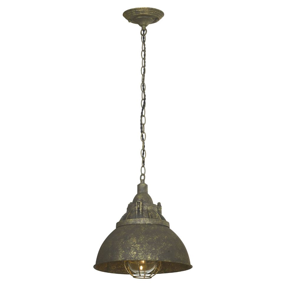 Подвесной светильник Lussole Loft Elmont LSP-9897G, диаметр 32 см, состаренный металл