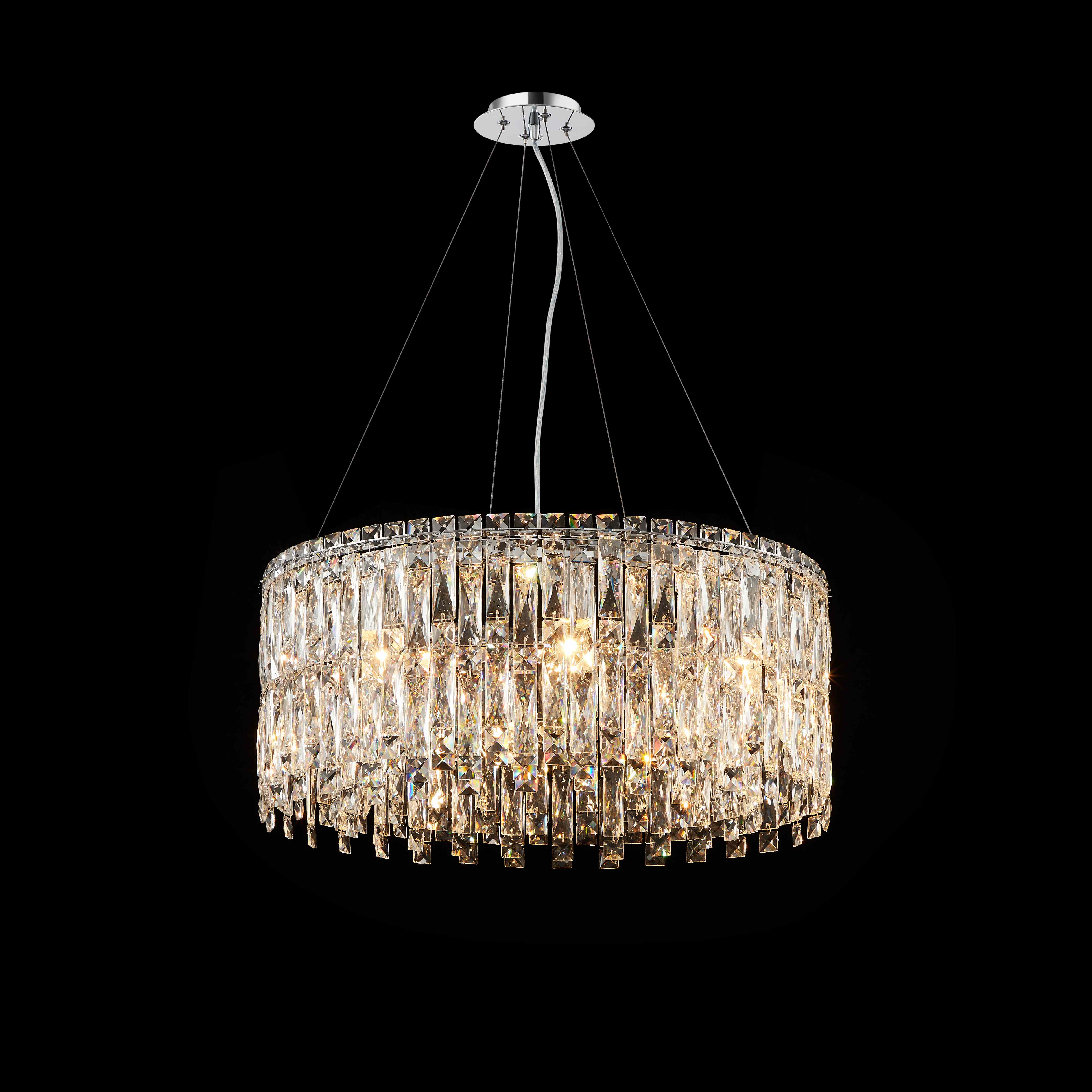 Люстра 600*250, 8*E14, 40W NewRgy Cristallo F53-ф600*H250 CHROME, Хром
