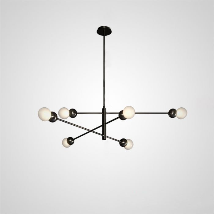 Люстра на штанге SALME L6 A Black 12*27*27 см, 6*E27*60W, ImperiumLoft SALME01, Чёрный