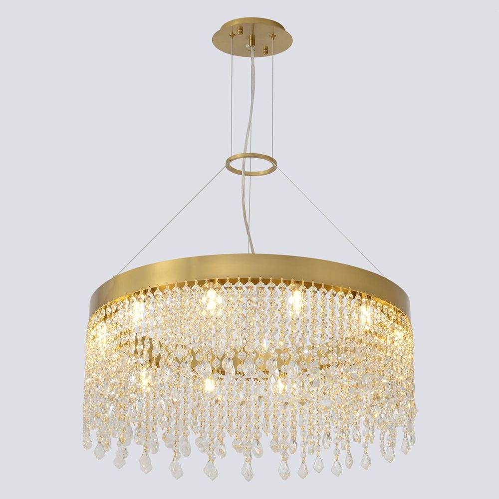 Подвесная люстра 60 см, Crystal Lux AQUA SP12, латунь