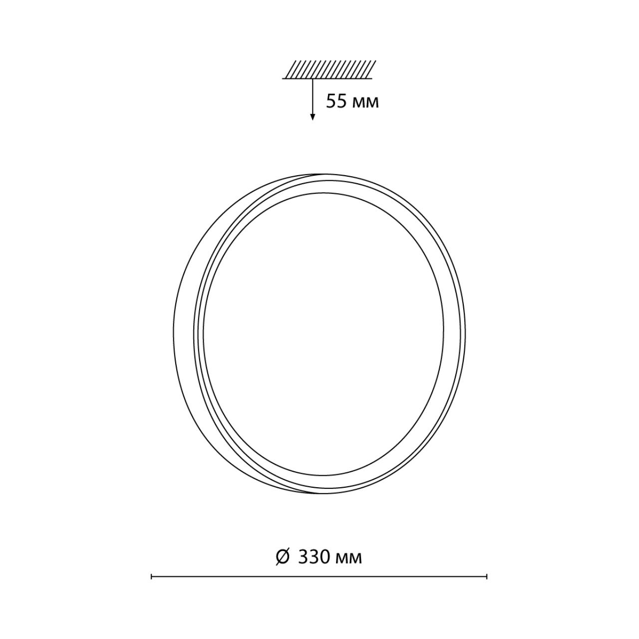 Cветильник 33*5,5 см, LED 30W, 4000 К, IP43, белый/светло-коричневый под дерево, пластик Sonex Woodi, 7603/CL