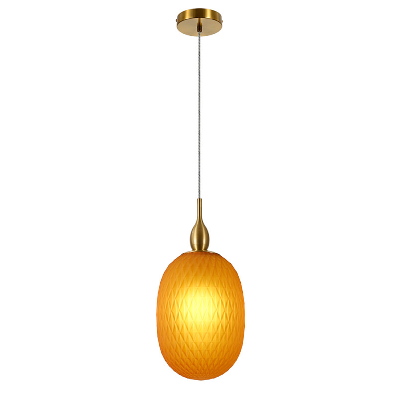 Светильник подвесной 13*18 см, 1 E14*60W,  К, Divinare Verdi 5817/07 SP-1, Латунь