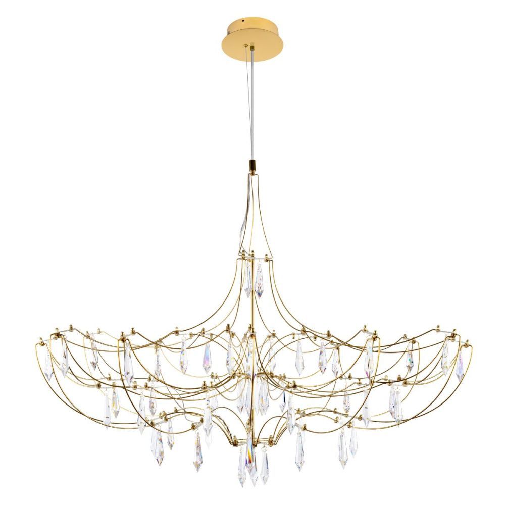 Подвесная люстра 90 см, 28W, 3000K, Loft IT Mira 10589/900 Gold Asfour, золото