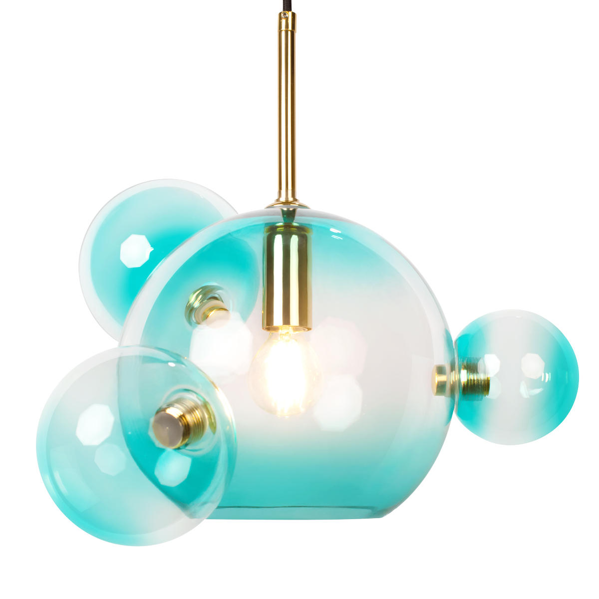 Подвесной светильник 39*31 см, 1*E14*40W LOFT IT Bolle 2027-P4 Blue mini золото