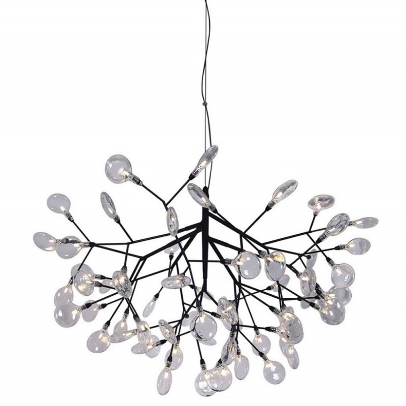 Светильник подвесной 98 см, Crystal Lux EVITA SP63 BLACK/TRANSPARENT Черный