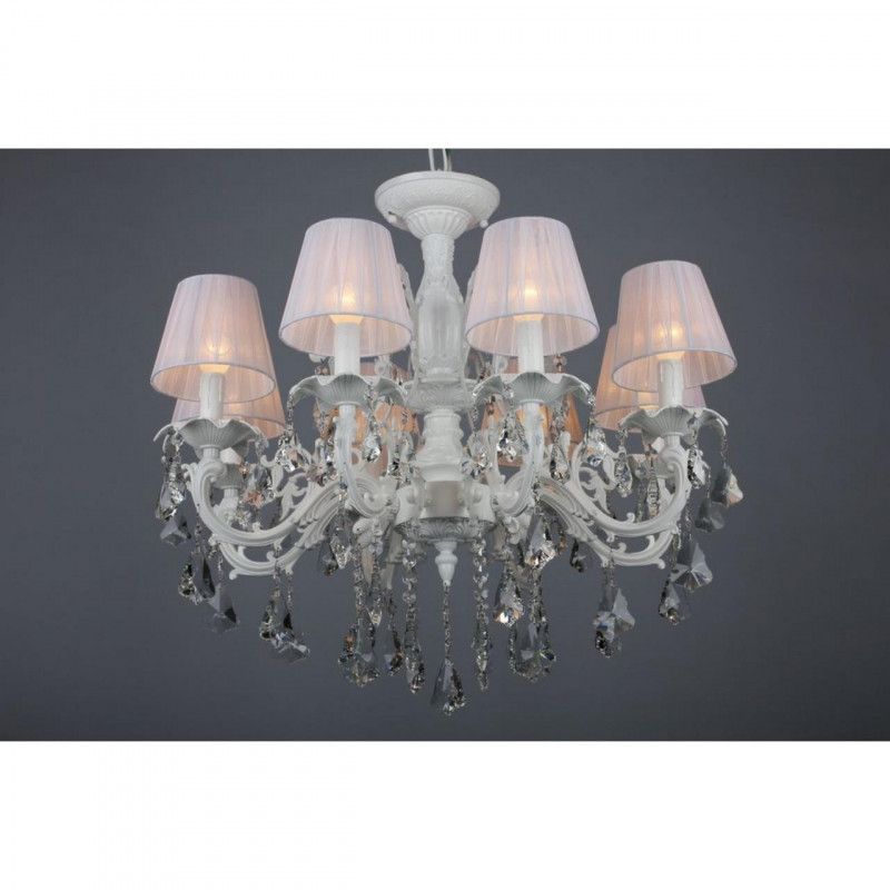 Подвесная люстра 70*65-180 см, 8*E14, 40W, Omnilux Omnilux 308 OML-30807-08, белый