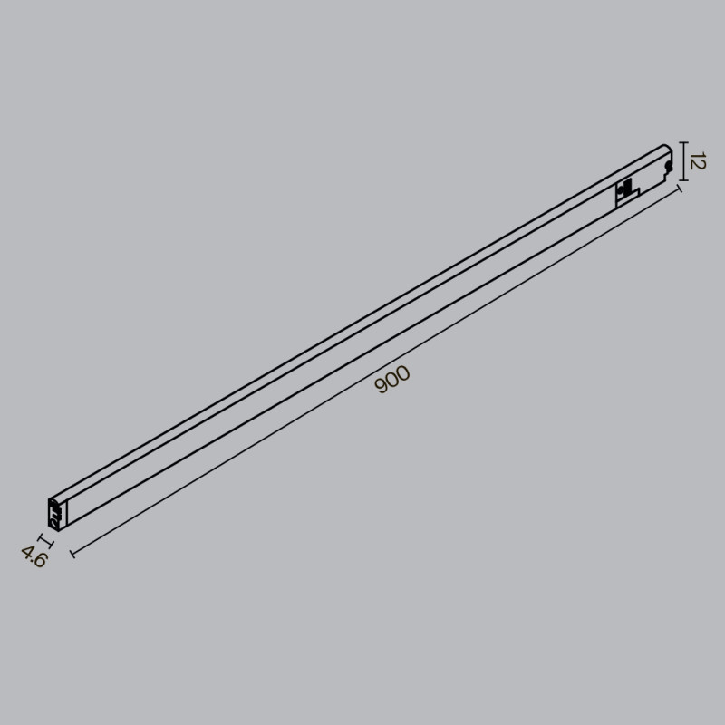 Трековый светильник 90*0,5*1,2 см, LED 15W 4000K Maytoni Technical Accessories for tracks Levity Basis TR190-1-15W4K-B черный