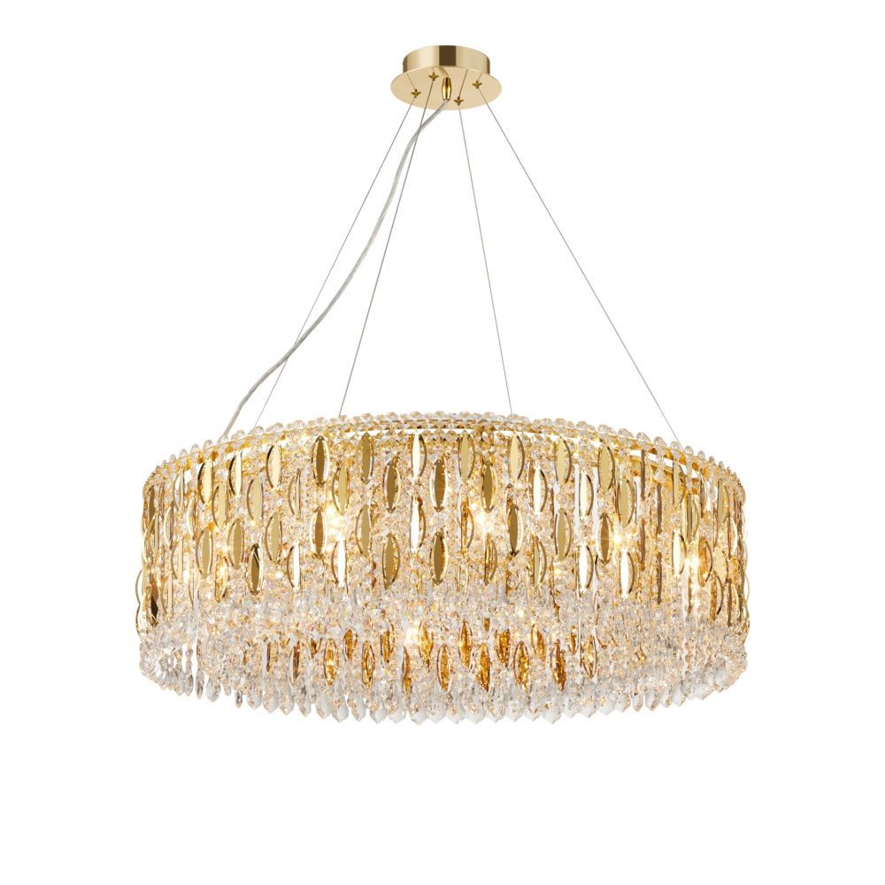 M27-ф800*H250 H GOLD Люстра NW 12*40W (480W)*E14, Ø800 x H250 (1000), NewRgy H GOLD (Золото)