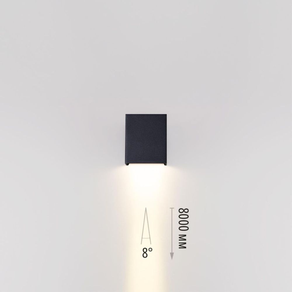 Уличный настенный светильник 12 см, 5W, 3000K, Odeon Light Nature Arrow 7188/5WL, черный