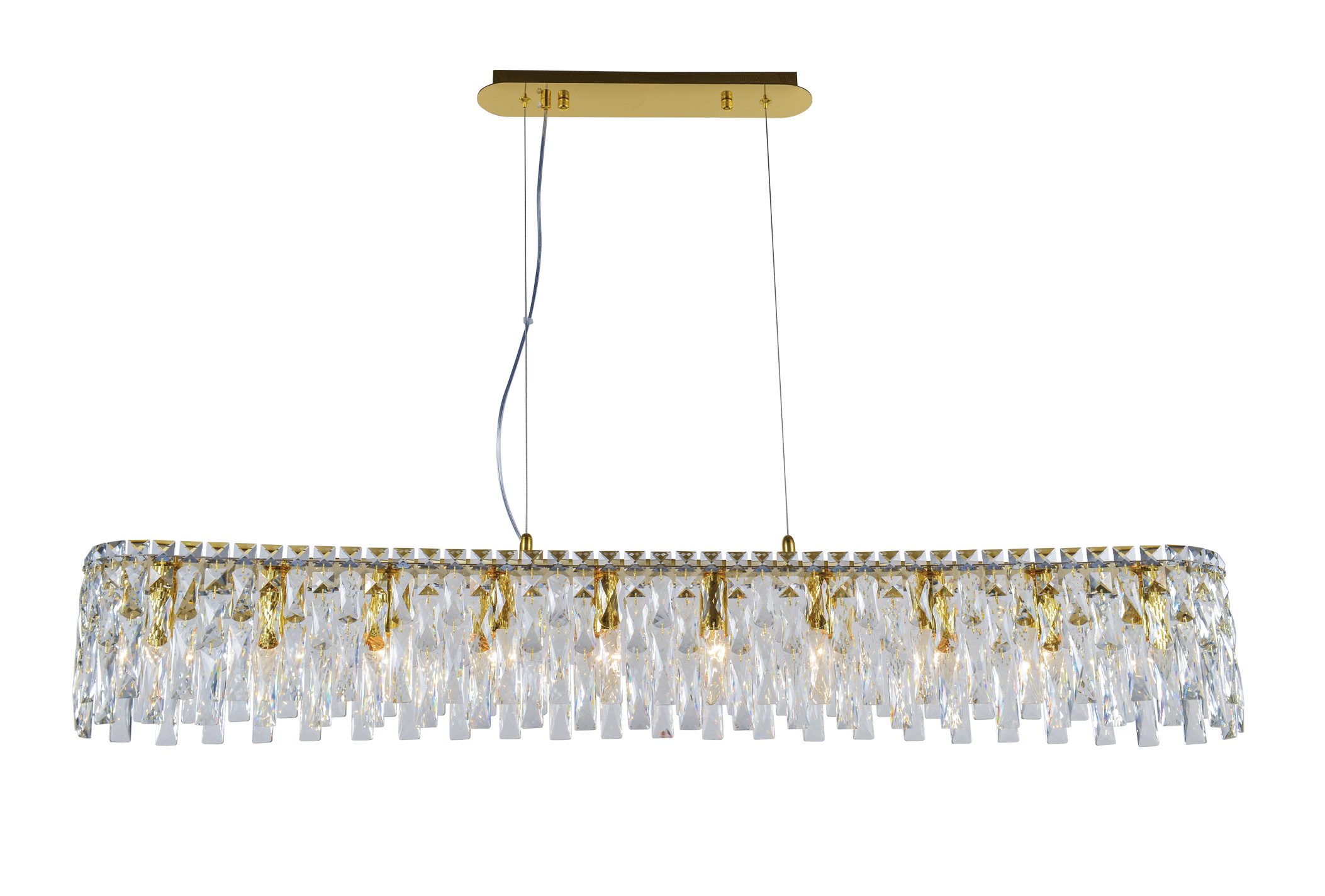 Люстра 1200*160*240, 10*E14, 40W NewRgy Cristallo 5700E/10A GOLD+CLEAR, Золото+прозрачный