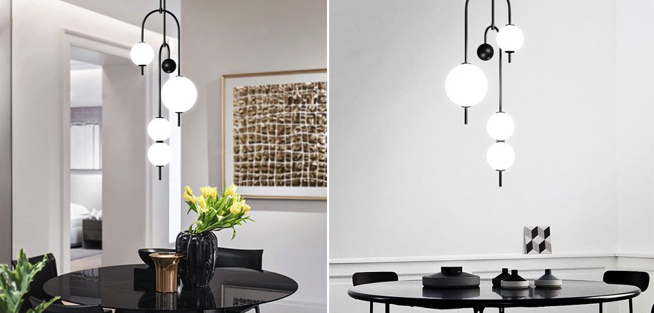 Люстра Balance Beads 38*38*158 см, 4*LED*7.5W, ImperiumLoft 40.2703, Чёрный