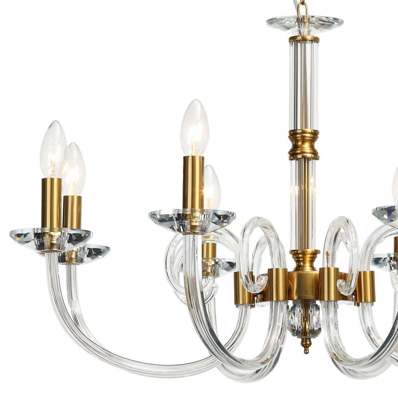Подвесная люстра Stilfort Glass 1050/03/08P, диаметр 75 см, золото