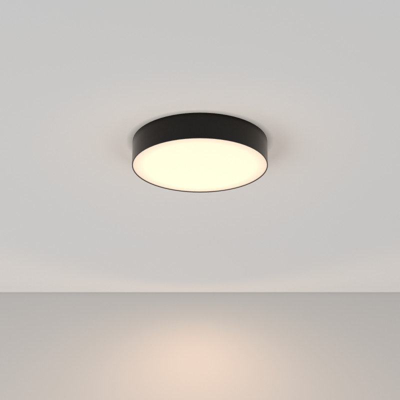 Накладной светильник 30*30*6 см, LED, 36W, 3000К, Maytoni Technical Zon C032CL-36W3K-RD-B черный