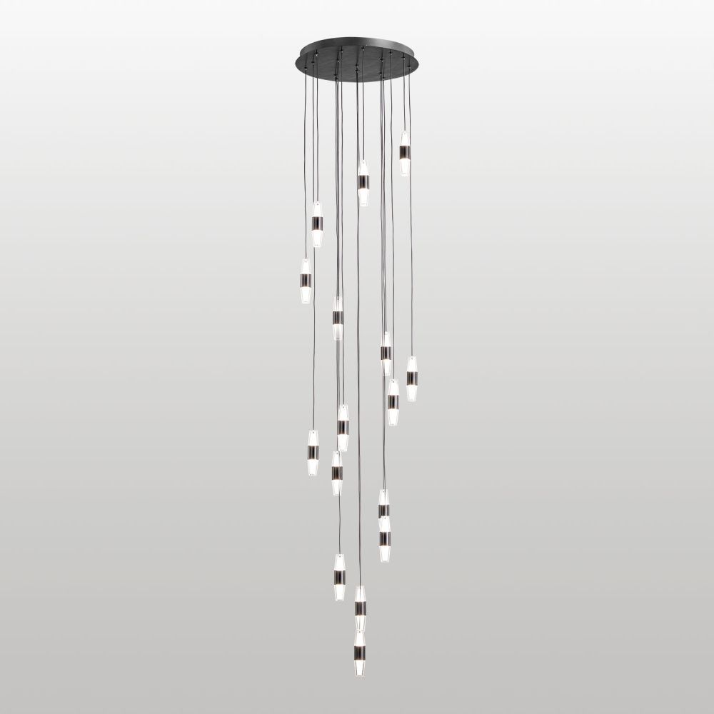 Люстра подвесная *41*100-200 см, 32*led*2W, 4000K, Lussole Hopkins LSP-7401, черный