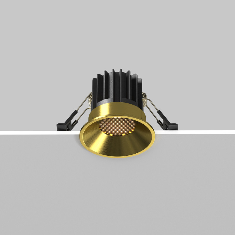 Встраиваемый светильник 6*6*5,3 см, LED, 7W, 3000К, Maytoni Technical ROUND DL058-7W3K-BS латунный