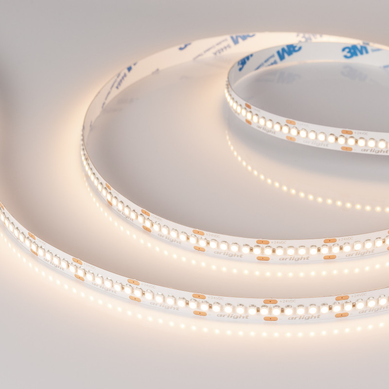 Лента RT-A240-10mm 24V Warm3000 (19.2 W/m, IP20, 3528, 5m) (Arlight, Открытый) 028621(2). Цена указана за 5 метров. Продается кратно 5 метрам.