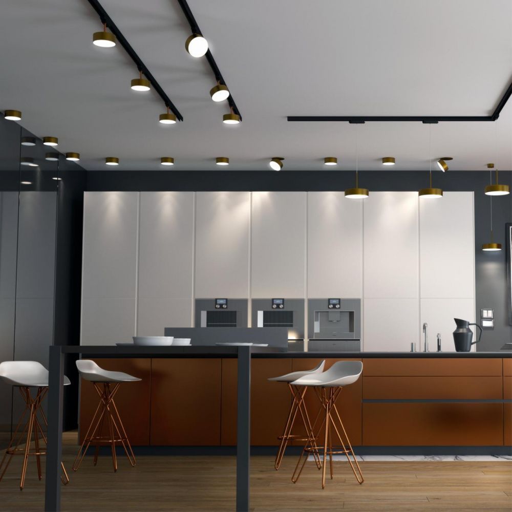 Светодиодный светильник 14 см, 24W, 4000K, Novotech Prometa 358760, золото