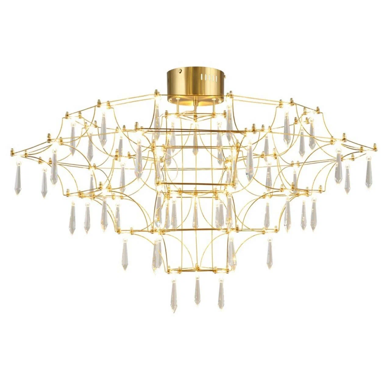 Потолочная люстра 50 см, 28W, 3000-6000K, Omnilux Сocullo OML-95503-57, латунь