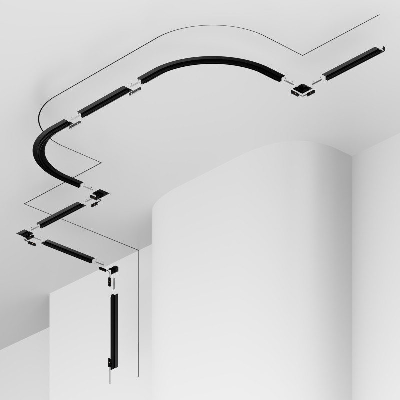 Шинопровод встраиваемый 200*5*1,5 см, Maytoni Technical  Busbar trunkings Levity TRX184-122B черный